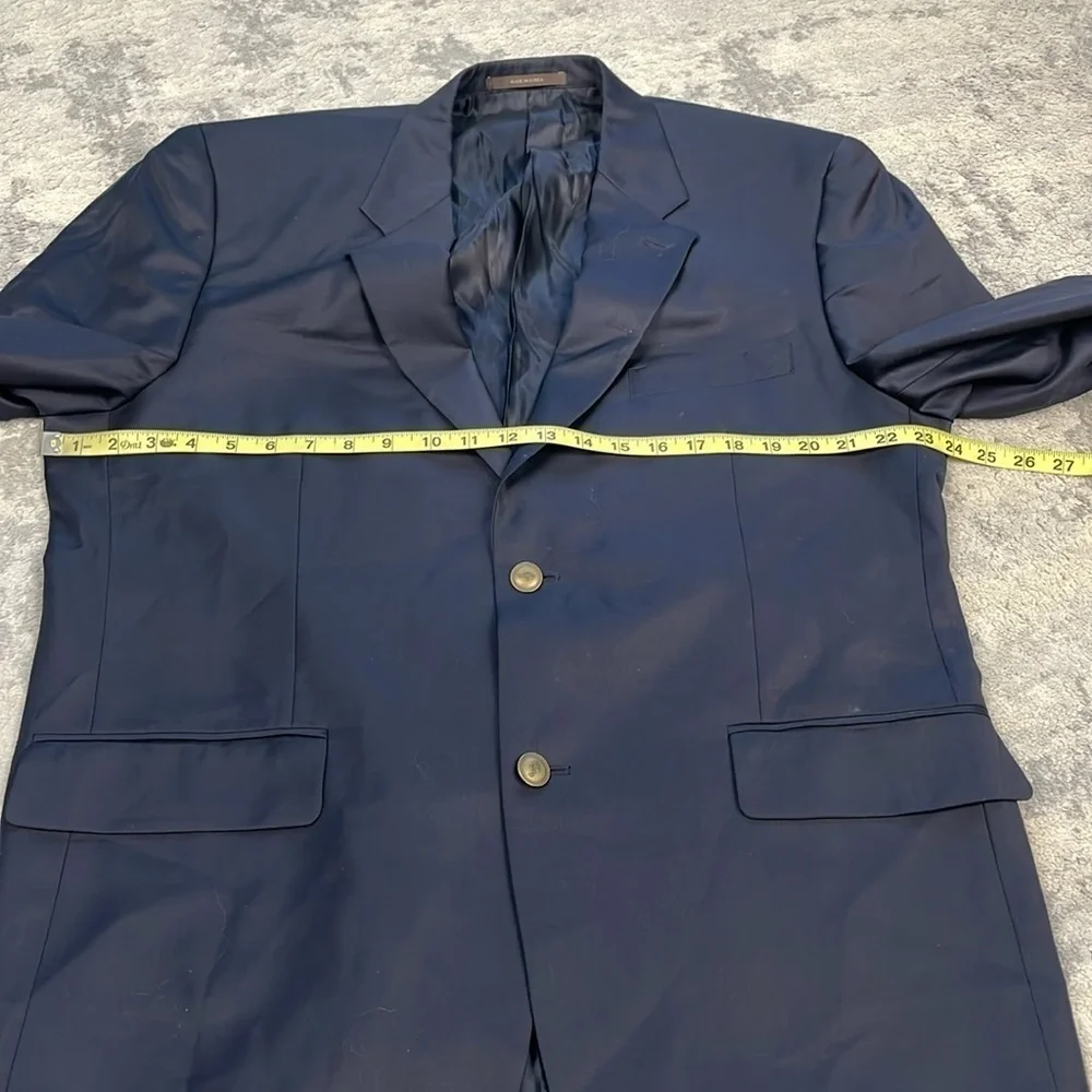 Tasso Elba Navy Blue Wool Blazer Suit Jacket Mens Sz 44R